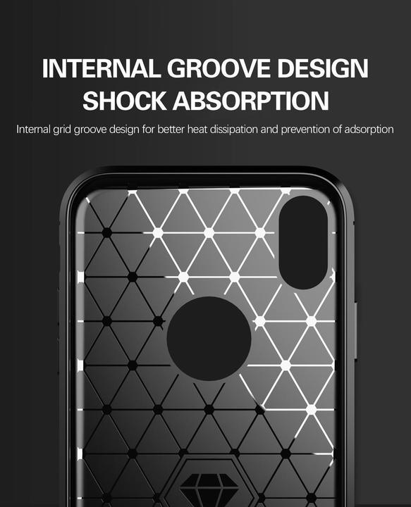 Actual product image Cadorabo TPU Ultra Slim carbon stainless steel Combi Cover (Apple iPhone XR)