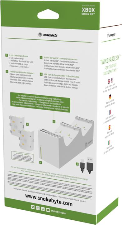 Image du produit Snakebyte Twin Charge SX (Xbox Series X, Xbox One X, Xbox One S, Xbox Series S)