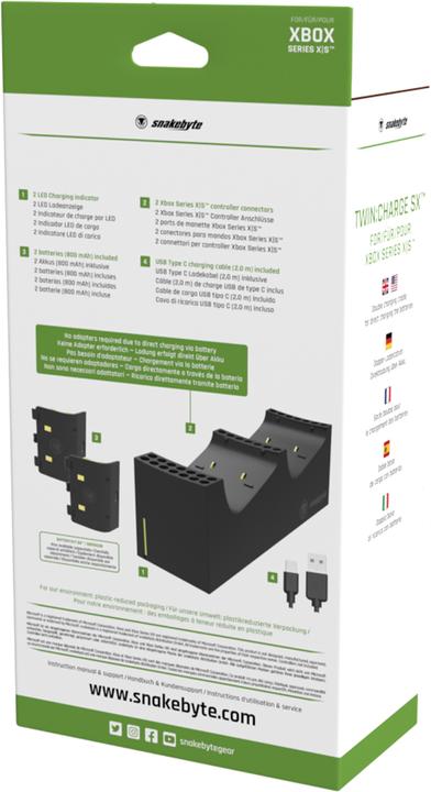 Image du produit Snakebyte Twin Charge SX (Xbox Series X, Xbox One X, Xbox One S, Xbox Series S)