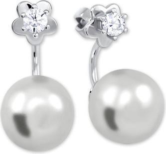 Immagine prodotto Brilio Argento - Orecchini in argento con perla sintetica e cristallo trasparente 2in1 438 001 01784 04