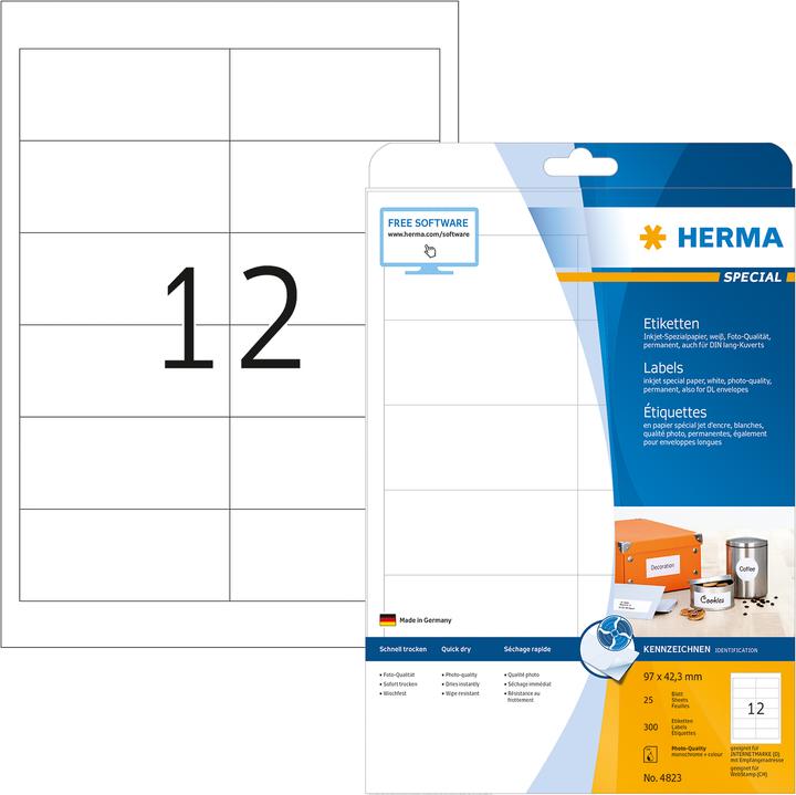 Produktbild HERMA Inkjet Etiketten A4