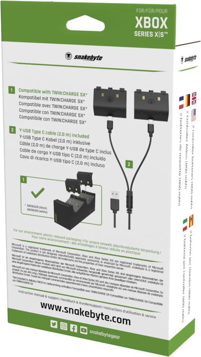 Actual product image Snakebyte Battery Kit SX (Xbox Series X, Xbox One X, Xbox One S, Xbox Series S)