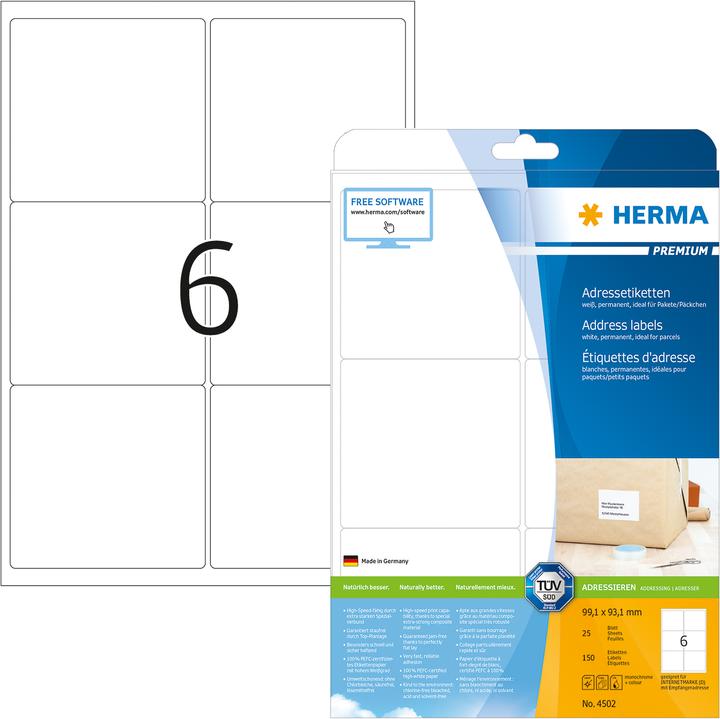 Actual product image HERMA Universal labels A4