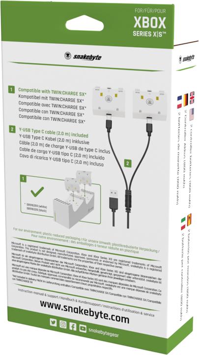 Image du produit Snakebyte Kit de batterie SX (Xbox Series X, Xbox One X, Xbox One S, Xbox Series S)