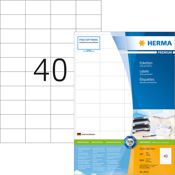 Produktbild HERMA Universal Etiketten A4