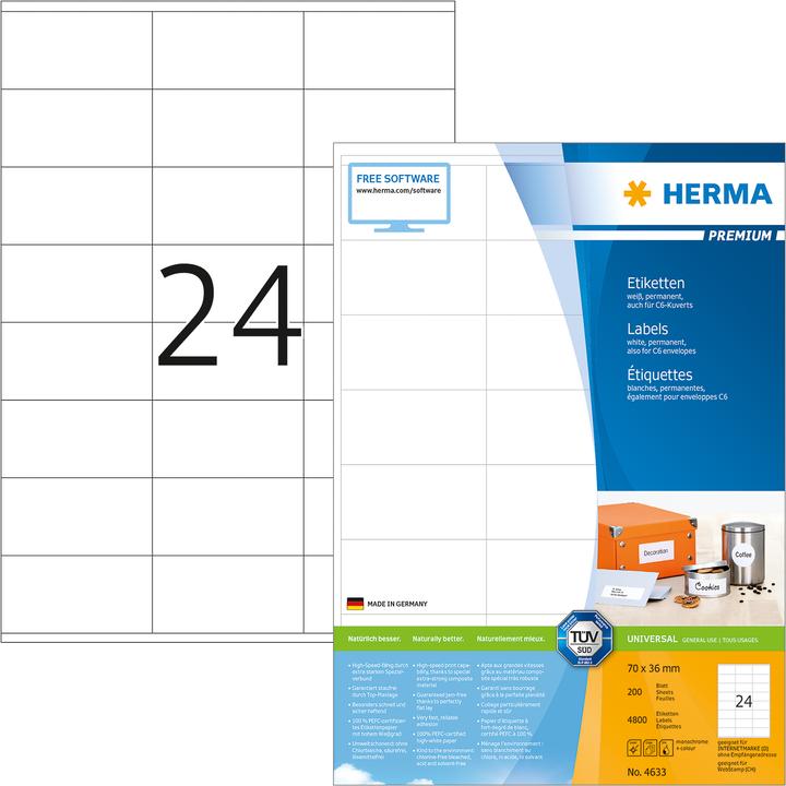 Productafbeelding HERMA Adresetiketten A4