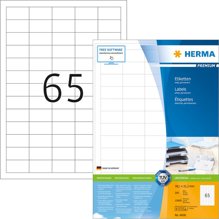 Produktbild HERMA Universal Etiketten A4