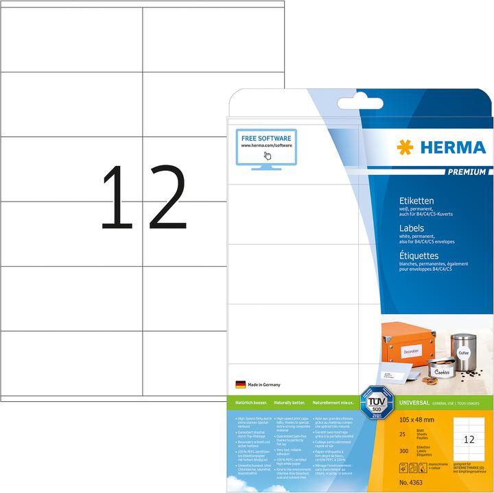 Actual product image HERMA Universal labels A4