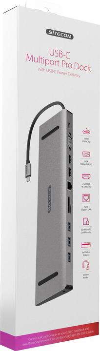 Produktbild Sitecom CN 389 Multiport Pro Dock (USB-C, 10 Ports)