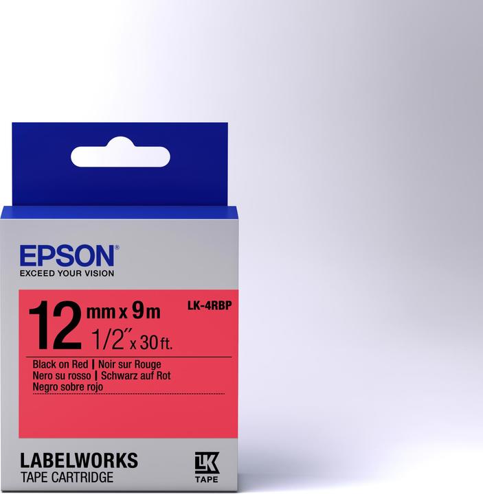 Actual product image Epson Label Cassette Lk-4rbp (1.20 cm, Red)