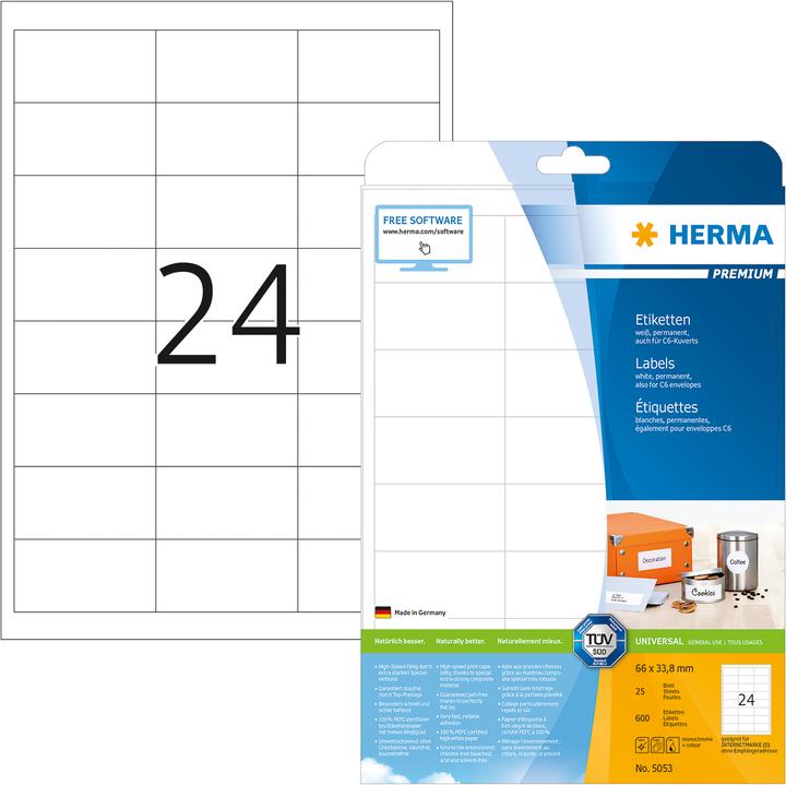 Produktbild HERMA Universal Etiketten A4