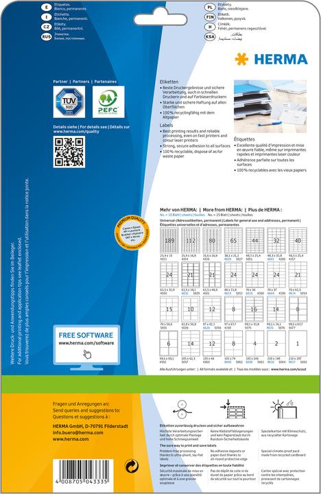Produktbild HERMA Universal Etiketten