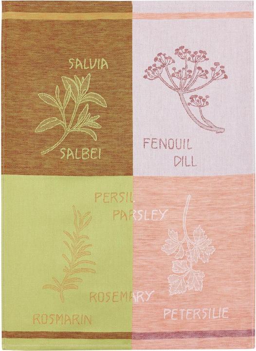 Image du produit Kracht Lot de 3 torchons en lin mélangé Herbes de cuisine (50 x 70 cm)
