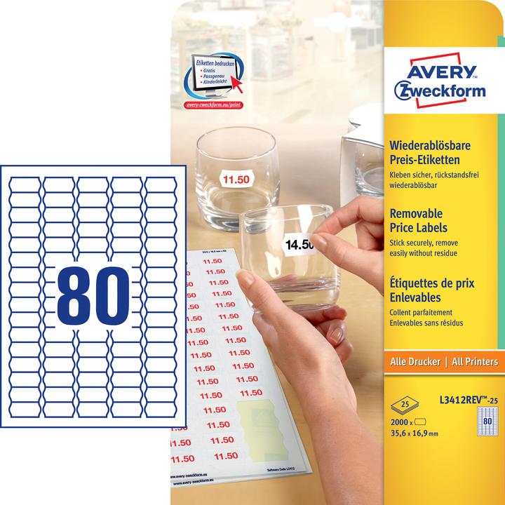 Produktbild Avery Preisetiketten