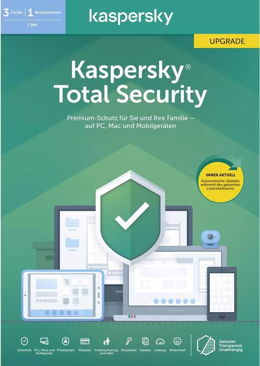 Produktbild Kaspersky Total Security 2020 (3 User, 12 Monate)
