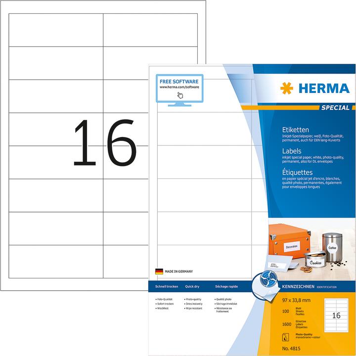 Produktbild HERMA Inkjet Etiketten A4