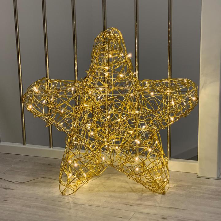 Produktbild Star Trading LED Outdoor-Leuchtstern,Sven, handgefertigt, gold, Ø 63cm