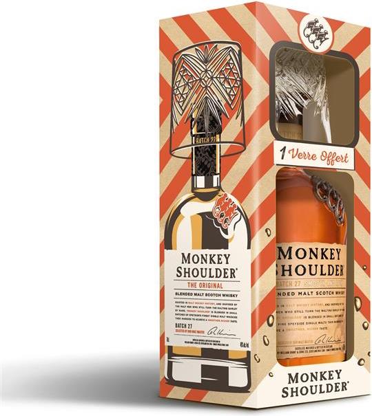 Actual product image Monkey Shoulder Old Fashioned with 1 tumbler glass (Blended Malt Whisky, Scotch whisky, 1 x 70 cl)