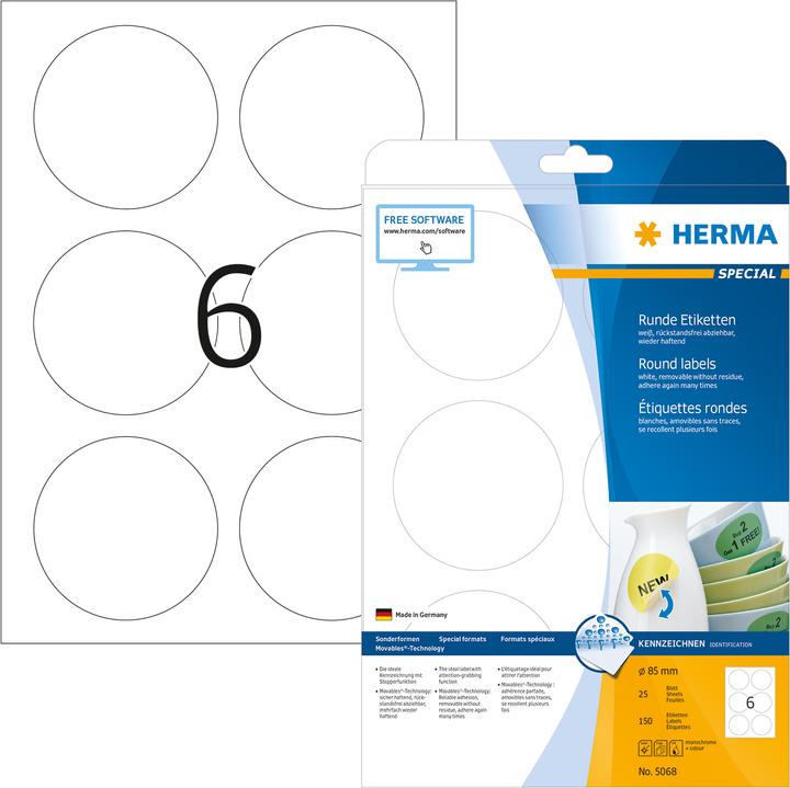 Image du produit HERMA Étiquettes détachables A4