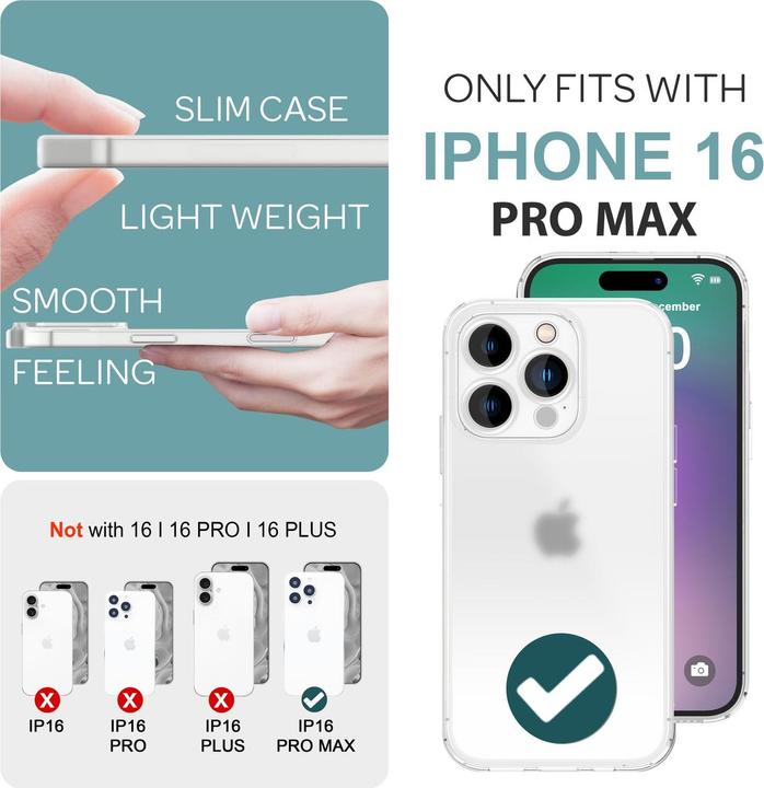 Immagine prodotto Nalia Custodia rigida estremamente sottile da 0,3 mm opaca (Apple iPhone 16 Pro Max)