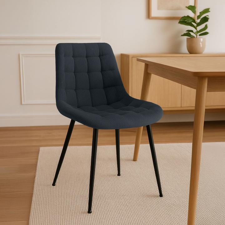 Actual product image CLP Sardna dining chair upholstered in corduroy with backrest
