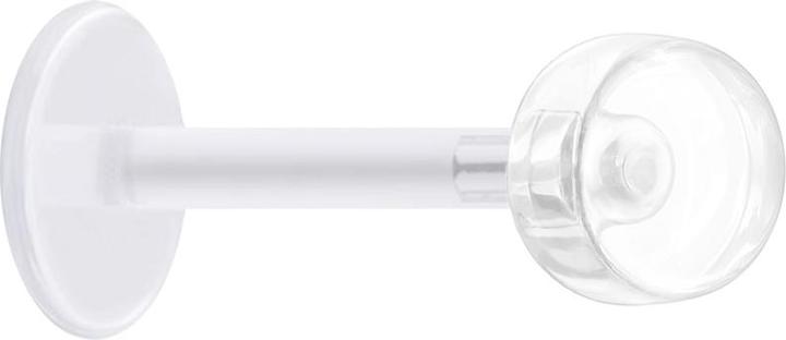 Actual product image Star Piercing Micro Labret transparent with disc retainer (without brass, Bioflex)