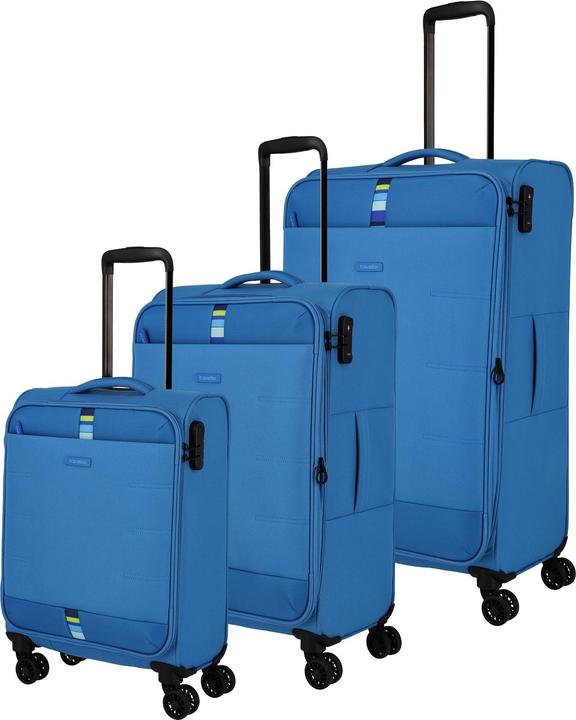 Travelite Rügen 4 Rollen Kofferset 3-teilig mit Dehnfalte (90 l, XL (ab 115l))