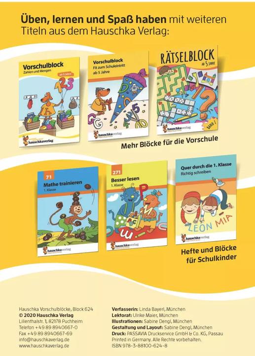 Actual product image Vorschulblock - Logisches Denken, rätseln und knobeln ab 5 Jahre (German, Sabine Dengl, Linda Bayerl, 2023)
