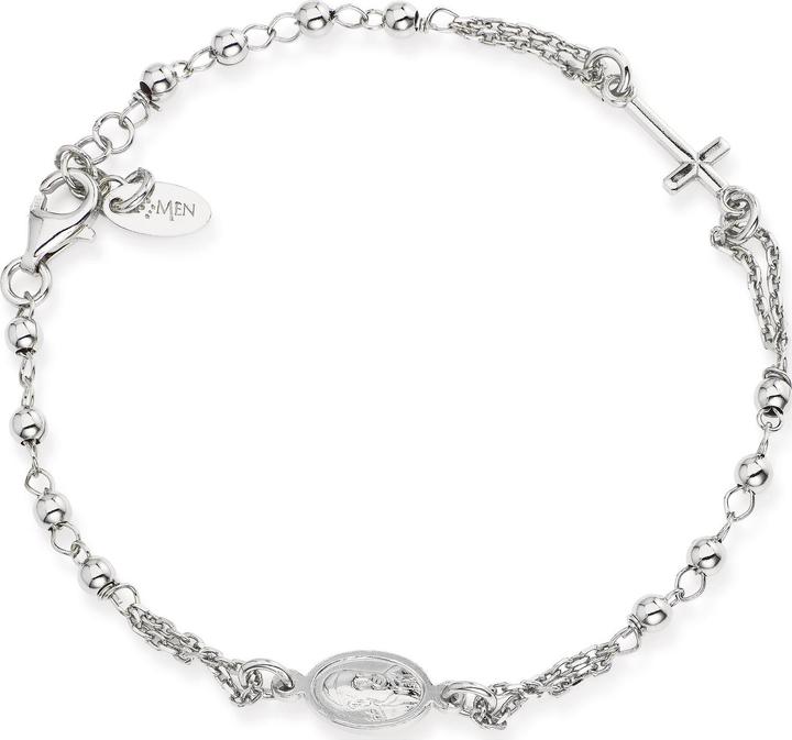 Amen Rosary Cross Armband (18 cm, 925er Silber)