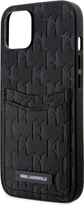 Actual product image Karl Lagerfeld Saffiano Monogram Card Slot Case for iPhone 12|12 Pro Black (Apple iPhone 12)