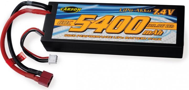 Actual product image Carson 7.4V/5400mAh 60C LiPO Race Battery T-Pl. HC (7.40 V, 5400 mAh)