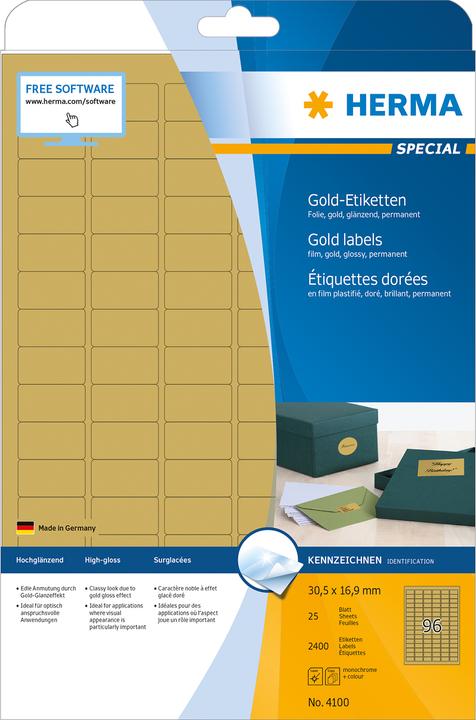 Produktbild HERMA Etiket.Special 30.5x16.9 gold
