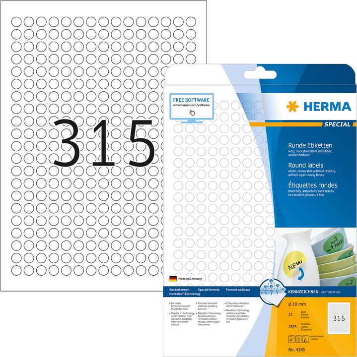 Image du produit HERMA Étiquettes détachables A4
