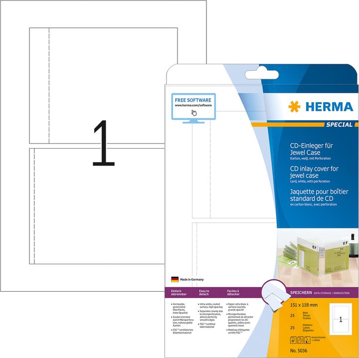 Produktbild HERMA CD Einleger A4