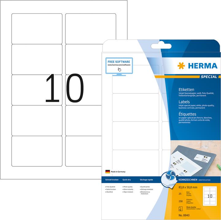 Produktbild HERMA Inkjet Etiketten A4