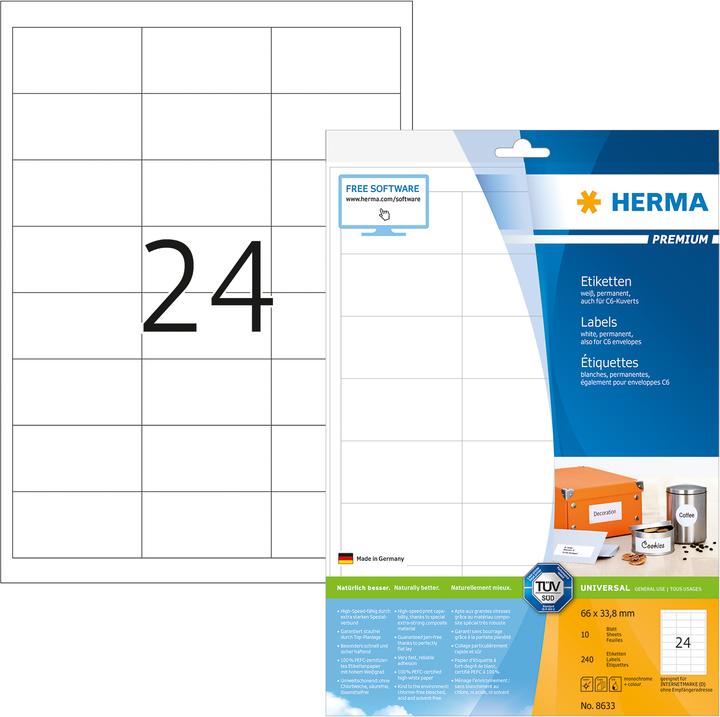 Actual product image HERMA Universal labels A4