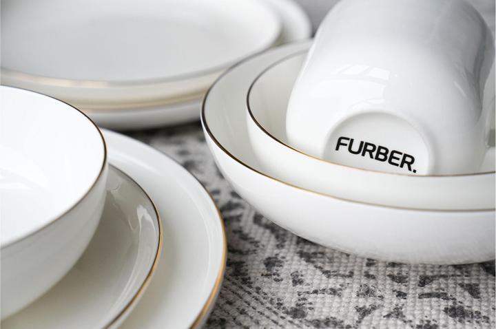 Image du produit Furber Tasse 400 ml, 6 pièces, blanc/or (400 ml, 6 x)