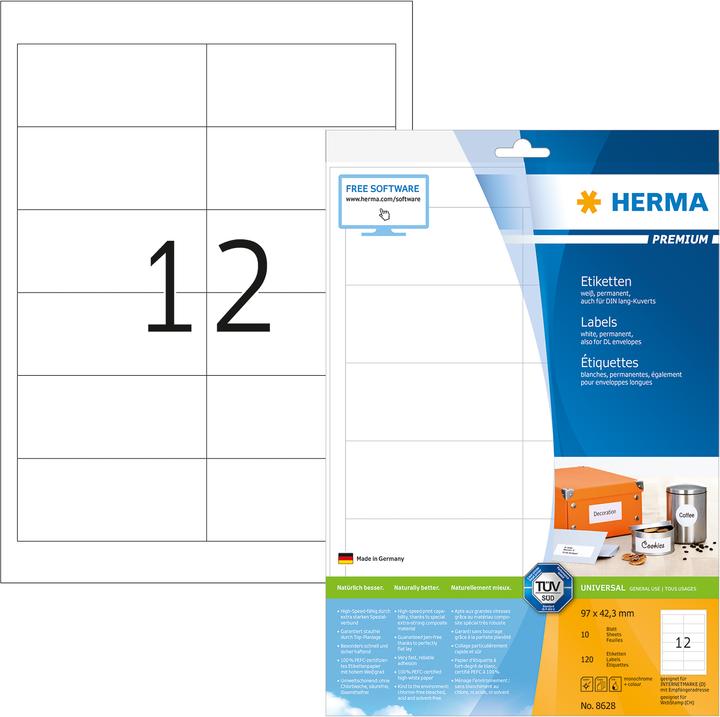 Actual product image HERMA Universal labels A4