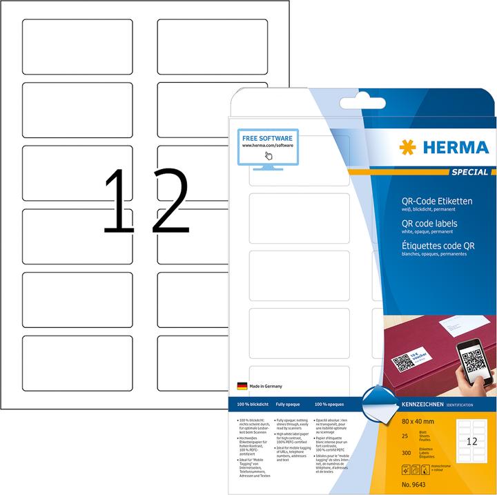 Produktbild HERMA QR Code Etiketten A4