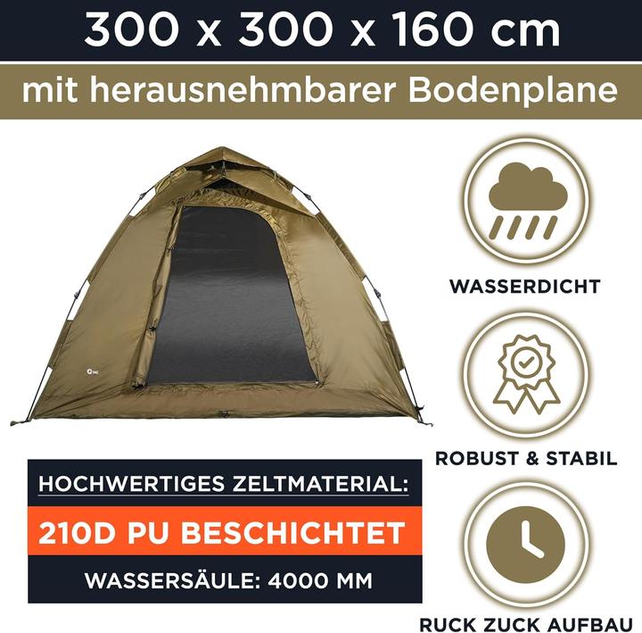 Produktbild Q-Tac Ruck Zuck Bivvy 2-Mann-Angelzelt (Tunnelzelt, 2 Personen)
