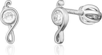 JVD Silver earrings Treble clef with zircons SVLE1822XH2BISR