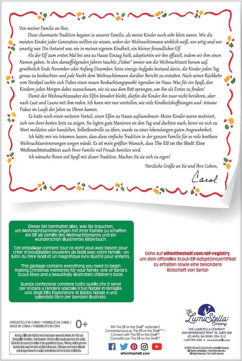 Nutritional values and ingredients Elf on the Shelf Girl with book, German version