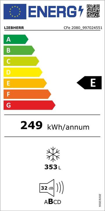 Energy Label Liebherr CFe 2080 Pure (Stand-alone, 353 l)