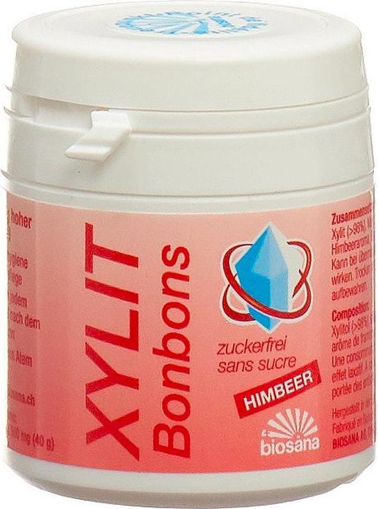 Produktbild Biosana Xylit Bonbons Himbeer (80 Stk., 40 g)