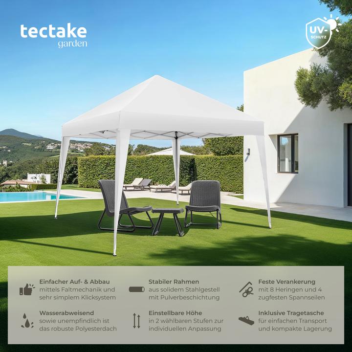 Actual product image tectake Folding Gazebo Linosa | 3x3m with UV protection (300 cm, 300 cm)