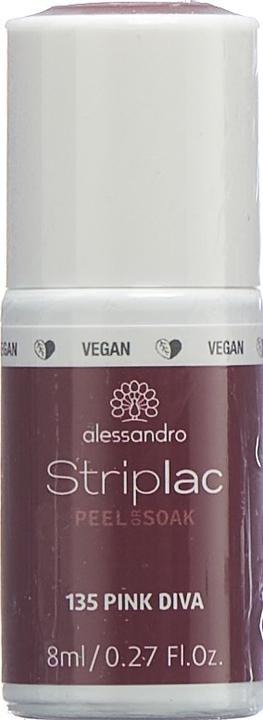 Actual product image Alessandro Striplac Peel or Soak Pink Diva 8 ml (No. 908 - Pink Diva, Peelable nail polish)