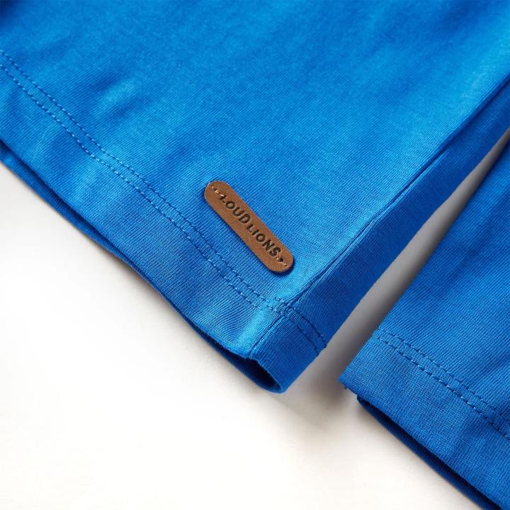Immagine prodotto VidaXL Camicia da bambino a maniche lunghe blu cobalto 116,Materiale: 100 (116)