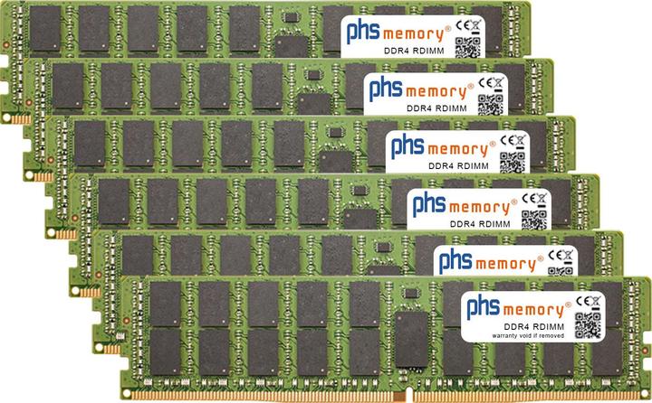 Produktbild PHS-memory 192GB (6x32GB) Kit RAM Speicher für Dell VxRail V570/F DDR4 RDIMM 2666MHz PC4-2666V-R (Dell VxRail V570F, 6 x 32GB)