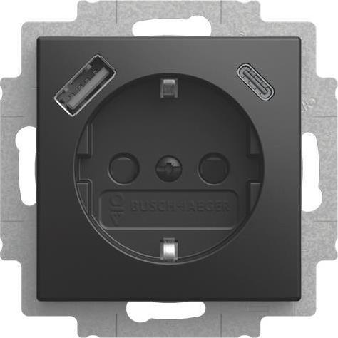 Immagine prodotto Busch-Jaeger SCHUKO 20 EUCB2USBAC-915 USB-Steckdosen-Einsatz Safety+m.USB A/C