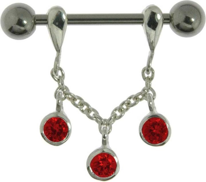 Bijouteria Brustpiercing (Chirurgenstahl 316L, Kristall, Silber 925)